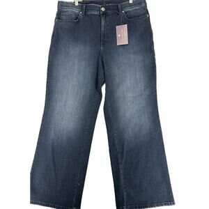 Gloria Vanderbilt Women's Elastic Waist Short Lenght Jeans Blue Plus Size 20